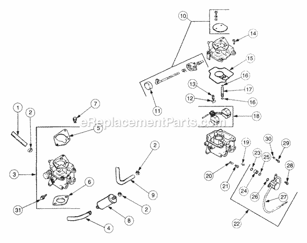 Fuel System Diagram and Parts List for 2176 13A-274G100 Cub Cadet Lawn Tractor